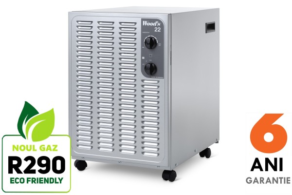 Dezumidificator si purificator Woods SW22FM Suedia, filtru SMF, 2 trepte ventilator, suprafata 100 mp, garantie 6 ani